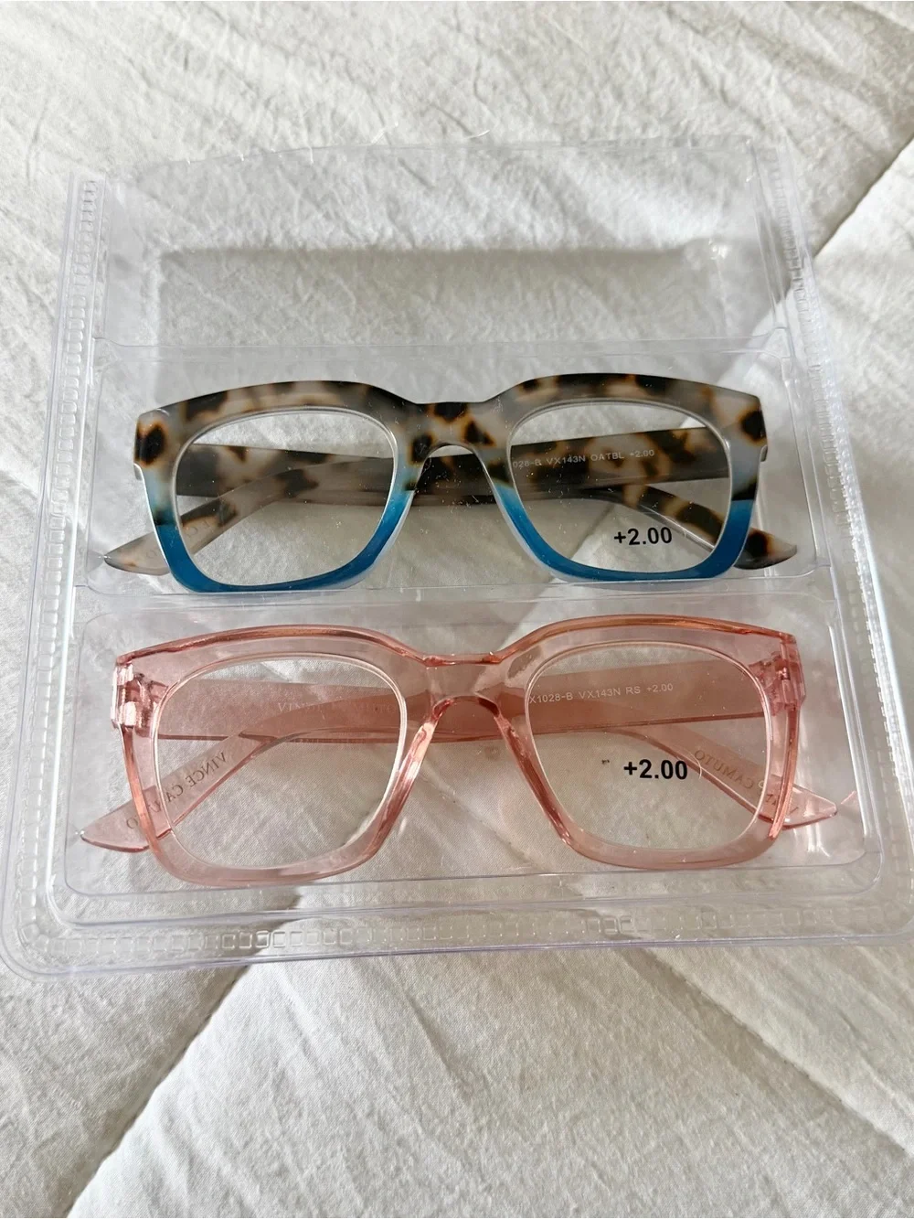 Vince Camuto Premium Reading Glass Collection +2.00 Aspheric Rectangle 2-Pack